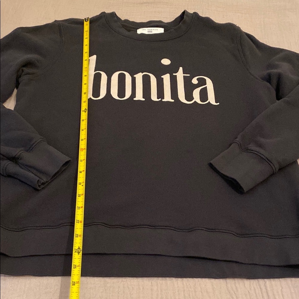 SOL ANGELES ANTHROPOLOGIEVintyge  Black Bonita Sweatshirt. Size L - Picture 9 of 11